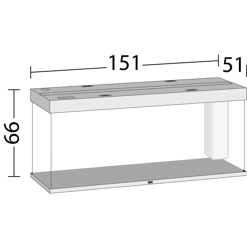 Juwel Akvarium Led Rio 450 Hvid 151x51x66 cm 450 L
